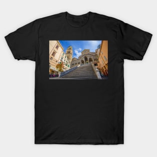 The Amalfi Cathedral bell tower in Amalfi, Italy T-Shirt